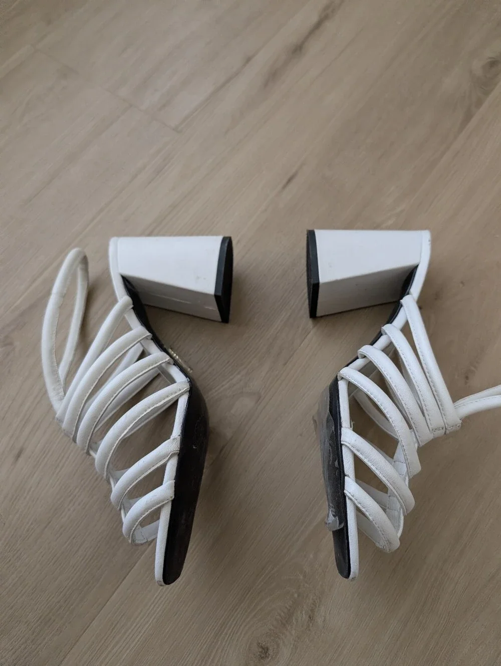 Free People White Multi-Strap Slide Heels Size 40